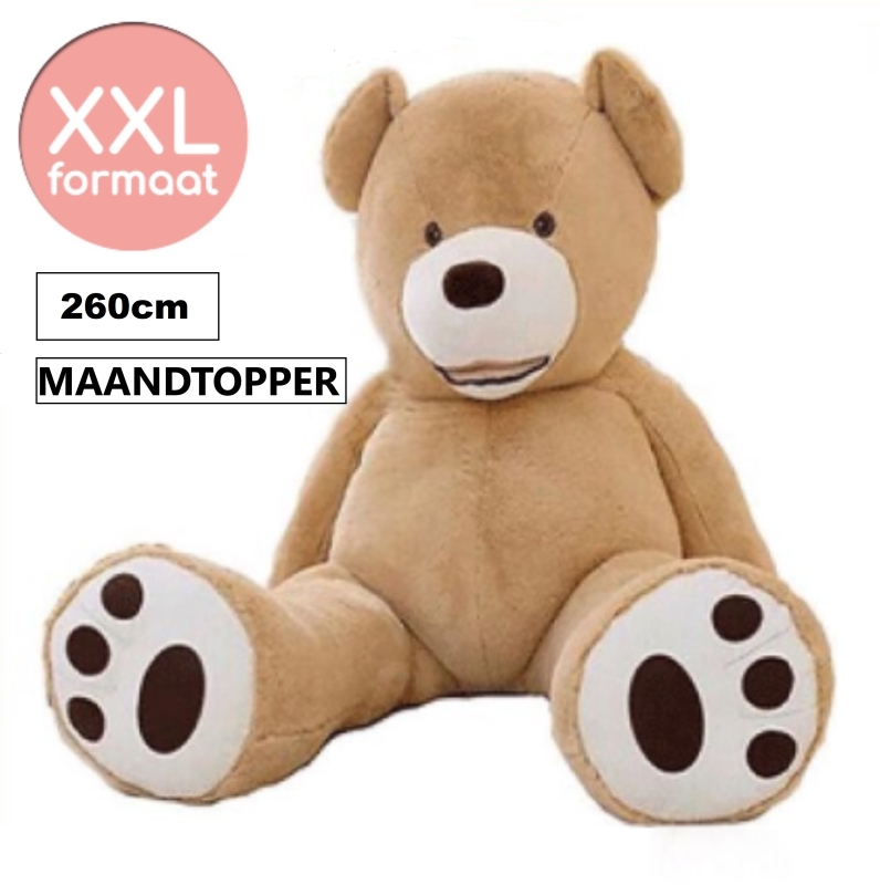 Grote Knuffelbeer "Eduard" XXL 260cm lichtbruin - TB-2021EXXL260LB