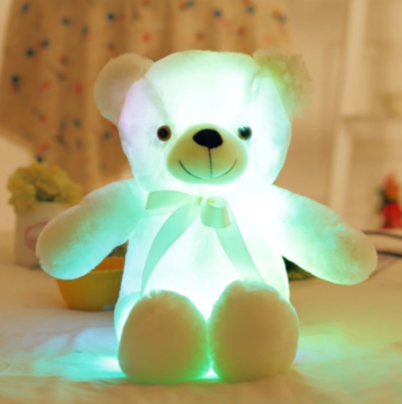 voering code sarcoom Knuffelbeer 50cm wit - LED Licht - lichtgevende teddybeer - lichtgevende  knuffel wit - www.playbrix.nl