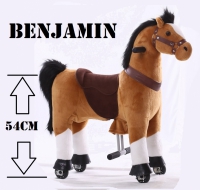 Kids-Horse "Benjamin" bruin witte bles en hoef voor kids van 3-6 jaar (TB-2007S)