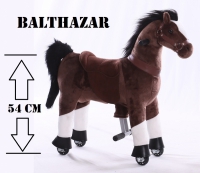Kids-Horse "Balthazar" donkerbruin witte bles en hoef voor kids van 3-6 jaar (TB-2009S)