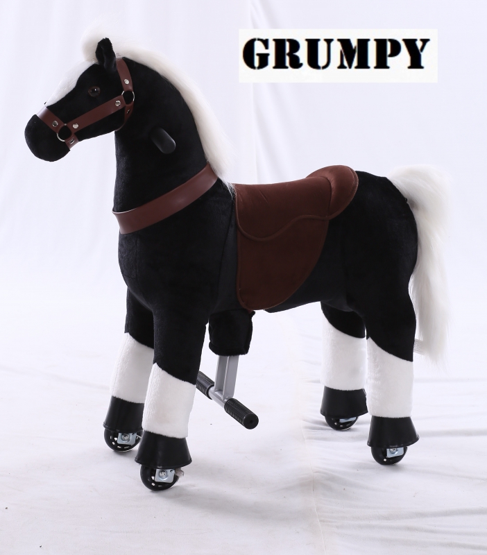 Kids-Horse "Grumpy" zwart witte bles en hoef voor kids van 3-6 jaar (TB-2003S)