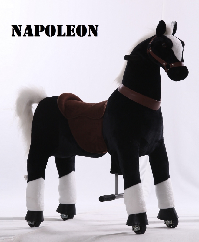 Kids-Horse "Napoleon" zwart witte bles en hoef voor kids van 4-9 jaar (TB-2003M)