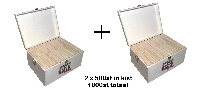 Mega aktie 2 x 500st in houten kist  