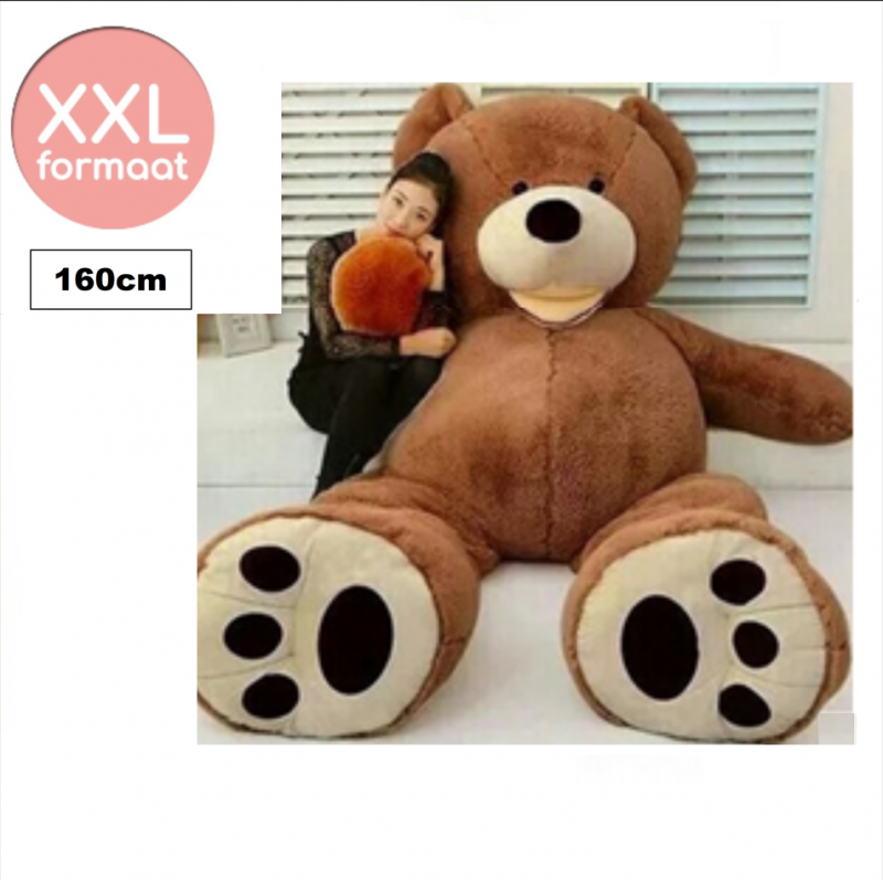 Grote Knuffelbeer "Misha" XXL 160cm donkerbruin - TB-2021MXXL160DB