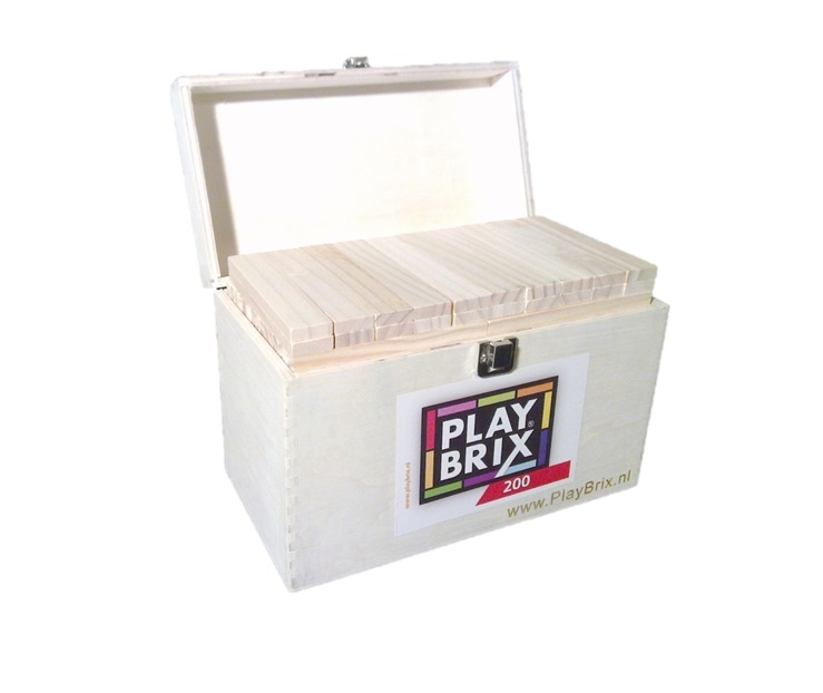 PlayBrix 200st  in houten kist