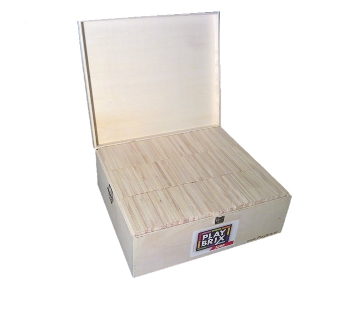 PlayBrix 1000st  in houten kist