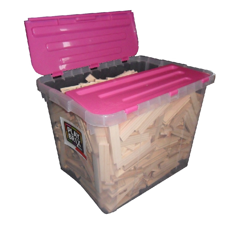 PlayBrix 700st + opbergkist 42 ltr roze